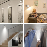 Rechargeable battery-powered LED light for bedrooms and corridors.